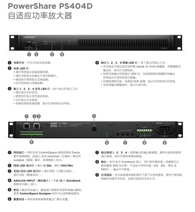 BOSE PowerShare PS404D 自適應功放